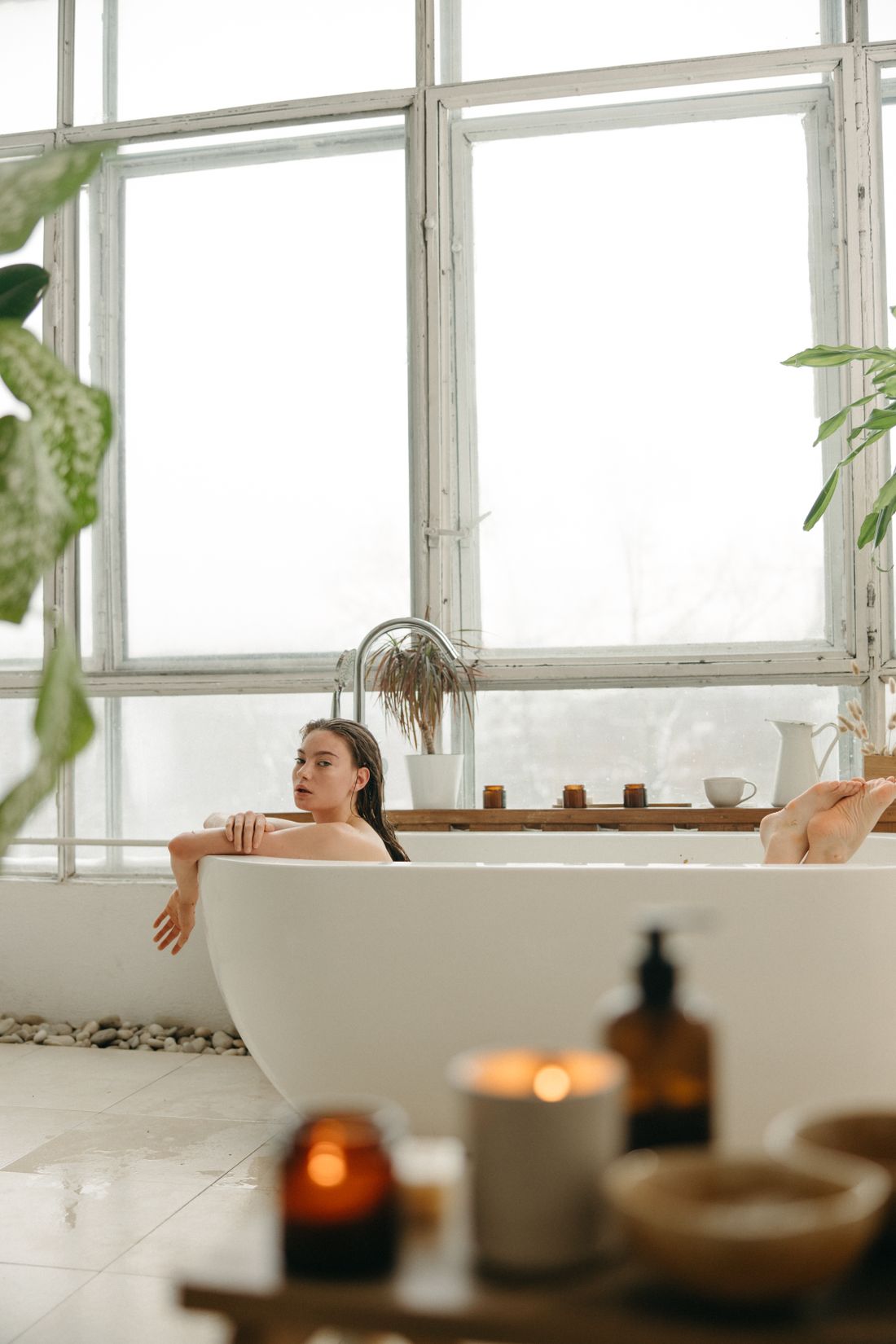 Saude e bem-estar da mulher em ambiente clinico tranquilo